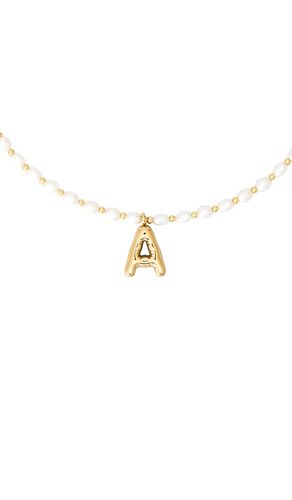 Dainty Ren Bubble Initial Necklace in . Size I. Also in O - petit moments - Modalova