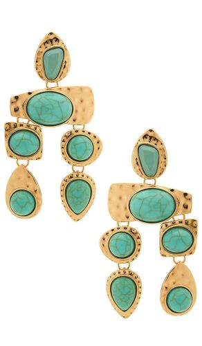 Multi Stone Earrings in Metallic Gold - petit moments - Modalova