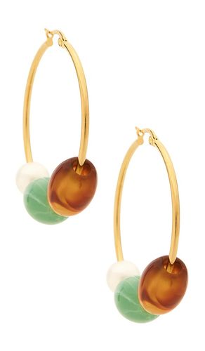 Drift Hoop Earrings in Metallic Gold - petit moments - Modalova