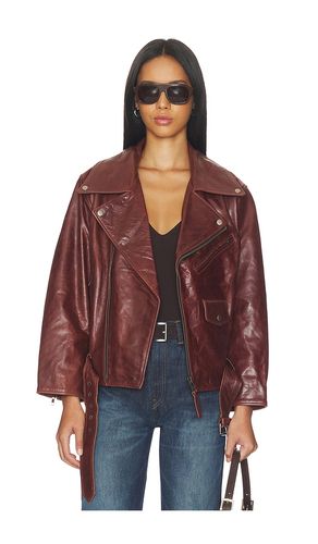 Biker Leather Jacket in Brown. - size S (also in XS) - Found - Modalova