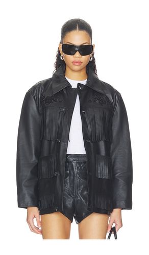 Hand Embroidered Leather Fringe Jacket in . - size L (also in M, S, XL) - Found - Modalova