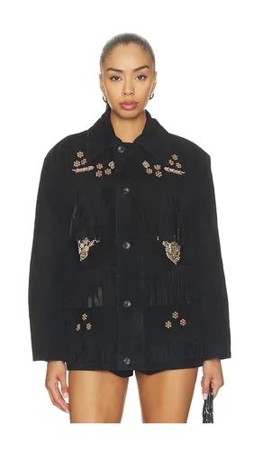 Hand Embroidered Suede Western Fringe Jacket in . Taglia S. Also in XS - Found - Modalova
