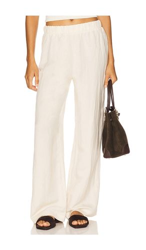 Woven Linen Pant in Nude. - size L (also in M, S, XL, XS) - perfectwhitetee - Modalova