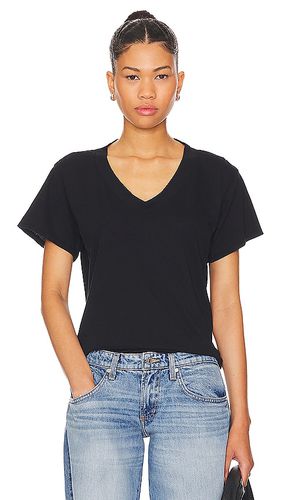 Cotton Boxy V Neck Tee in Black. - size S (also in XS) - perfectwhitetee - Modalova