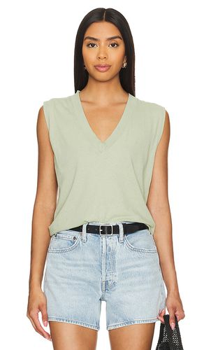 Sleeveless V Neck Tee in Sage. - size M (also in S, XS) - perfectwhitetee - Modalova