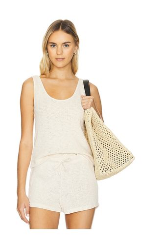 Cotton Slub Mesh Tank Top in Cream. - size L (also in M, XL, XS) - perfectwhitetee - Modalova