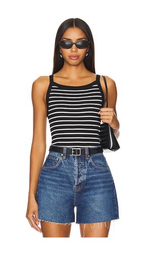 Rib Stripe Tank Top in Black. - size L (also in M, S, XL, XS) - perfectwhitetee - Modalova