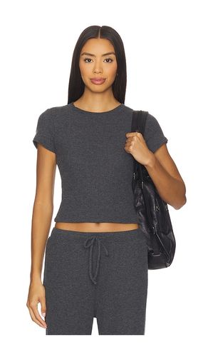 Gabby Rib Short Sleeve Crew Top in Grey. - size M (also in S, XS) - perfectwhitetee - Modalova