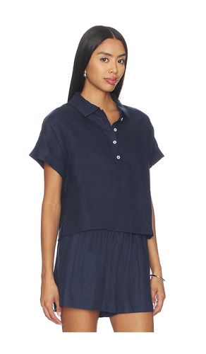Linen 1/4 Button Down Collared Tee in . Taglia S. Also in XS - perfectwhitetee - Modalova