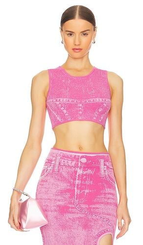 Lillian Denim Print Crop Top in Pink. - size M (also in L, S, XL, XS) - PH5 - Modalova