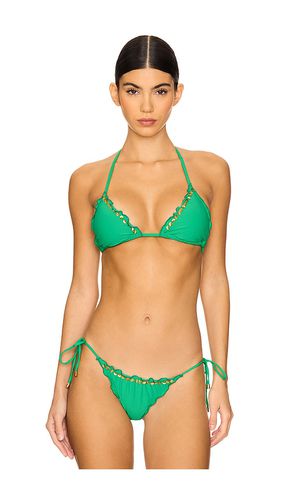 Embroidered Triangle Bikini Top in Mint. - size L (also in M, S) - PQ - Modalova