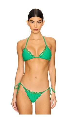 Embroidered Triangle Bikini Top in Mint. - size L (also in S) - PQ - Modalova