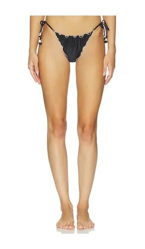 Lettuce Edge Tie Side Bikini Bottom in Black. - size L (also in M, S) - PQ - Modalova