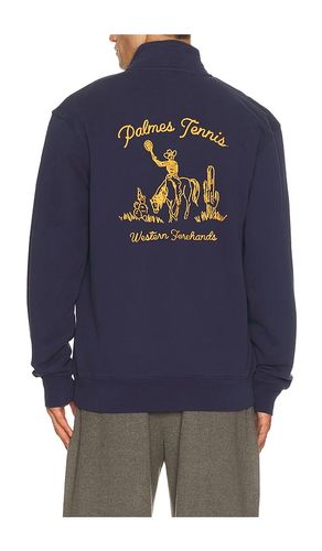 Western Quarter-Zip Sweatshirt in Blue. - size L (also in M, S, XL/1X) - Palmes - Modalova