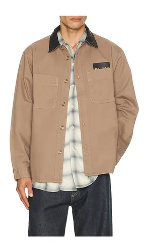 Twill Leather Collar Overshirt in . Size 46. Also in 48, 50, 52 - Palmes - Modalova