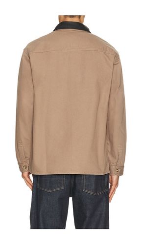 Twill Leather Collar Overshirt in Brown. - size 48 (also in 50, 52) - Palmes - Modalova