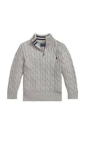 Kids Cable Knit Half-zip Sweater in Grey. - size 2 (also in 3, 4, 5, 6) - Polo Ralph Lauren - Modalova