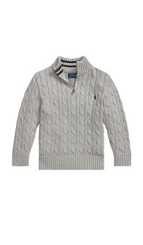 Kids Cable Knit Half-zip Sweater in Grey. - size 2 (also in 4, 5, 6) - Polo Ralph Lauren - Modalova