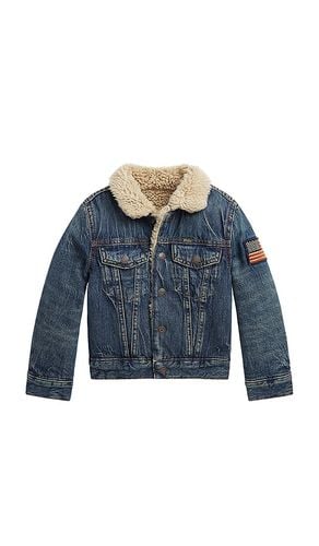 Kids Denim Sherpa Trucker Jacket in Denim-Dark. - size 2 (also in 3, 4, 5, 6) - Polo Ralph Lauren - Modalova