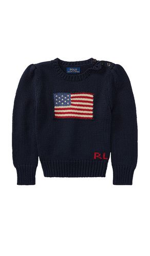 Kids Flag Crewneck Sweater in Navy. - size 3 (also in 4, 5, 6) - Polo Ralph Lauren - Modalova