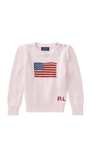 Flag Crewneck Sweater in Pink. - size 4 (also in 5, 6) - Polo Ralph Lauren - Modalova