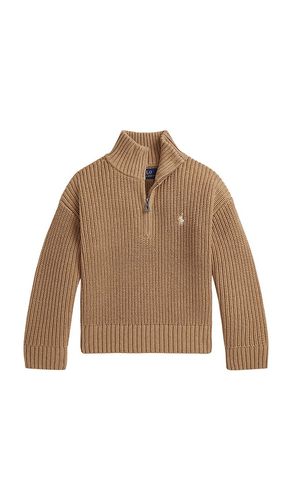 Long Sleeve Half-Zip Mock Neck Sweater in Tan. - size 4 (also in 5, 6) - Polo Ralph Lauren - Modalova