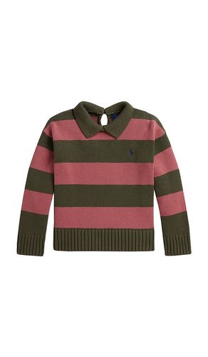 Kids Long Sleeve Cotton Striped Collared Pullover Sweater in Olive. - size 2 (also in 3, 4, 5, 6) - Polo Ralph Lauren - Modalova