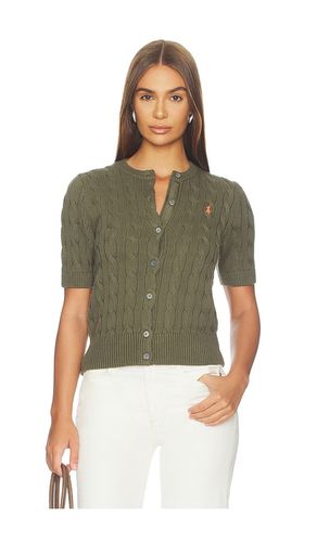 Short Sleeve Crew Neck Cardigan in Olive. - size M (also in S) - Polo Ralph Lauren - Modalova