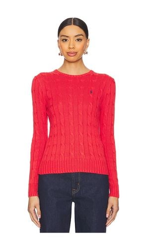 Cable-knit Cotton Crewneck Sweater in Red. - size L (also in M, S, XL) - Polo Ralph Lauren - Modalova