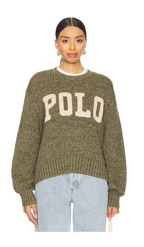 Logo Cotton Crewneck Sweater in Olive. - size L (also in M, S, XS) - Polo Ralph Lauren - Modalova