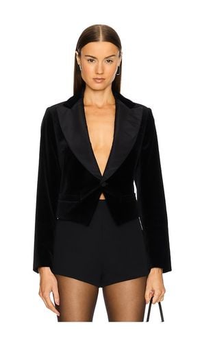 Silk-lapel Velvet Cropped Blazer in Black. - size 12-14 (also in 8-10) - Polo Ralph Lauren - Modalova