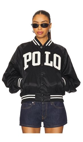 Logo Satin Bomber Jacket in Black. - size M (also in XL, XS) - Polo Ralph Lauren - Modalova