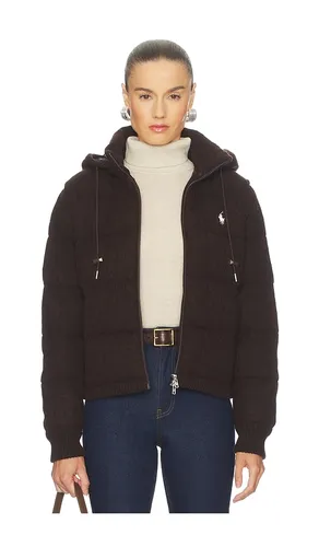 Cable Knit Wool Cashmere Quilted Jacket in Chocolate. - size M (also in XS) - Polo Ralph Lauren - Modalova