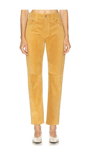 Suede Relaxed Straight Pant in Brown. - size 2 (also in 4, 6, 8) - Polo Ralph Lauren - Modalova