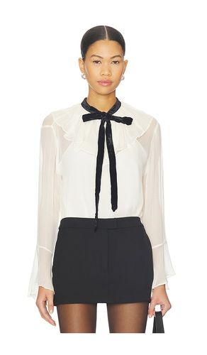 Crinkle Long Sleeve Top in Cream. - size 0 (also in 8) - Polo Ralph Lauren - Modalova