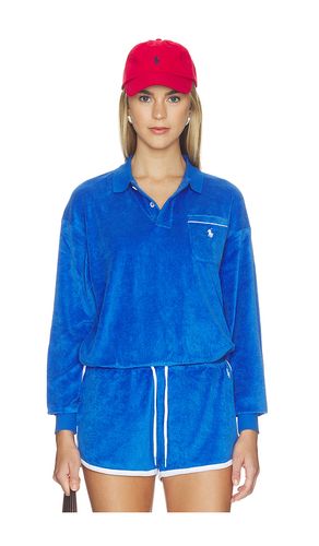 Cotton Terry Long Sleeve Polo in Blue. - size S (also in M, L, XL) - Polo Ralph Lauren - Modalova