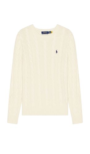 Jersey cuello redondo cable knit en color crema talla L en - Cream. Talla L (también en M, S, XL/1X) - Polo Ralph Lauren - Modalova