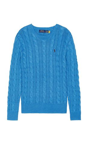 Jersey cuello redondo cable knit en color azul talla L en - Blue. Talla L (también en M, S, XL/1X) - Polo Ralph Lauren - Modalova