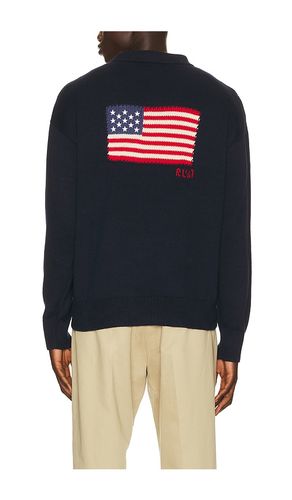 Cotton Blend Novelty Flag 4-Button Placket Pullover Sweater in Blue. - size S (also in XXL/2X) - Polo Ralph Lauren - Modalova