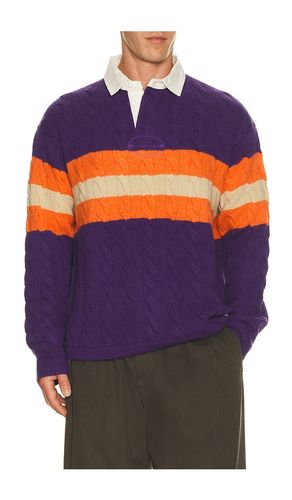 Wool Blend Cable Knit Rugby Polo Sweater in Purple. - size S (also in M) - Polo Ralph Lauren - Modalova