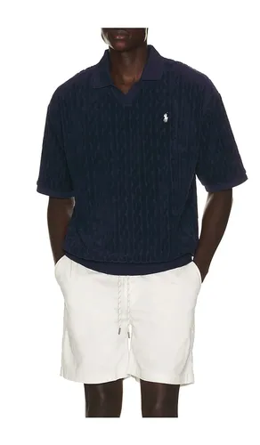 Short Sleeve Cable Terry Johnny Collar Polo in . Taglia M. Also in L - Polo Ralph Lauren - Modalova