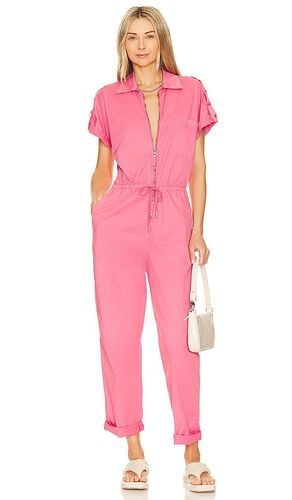 Jordan Short Sleeve Zip Front Jumpsuit in Pink. - size L (also in M, S, XS) - PISTOLA - Modalova