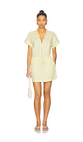 Meg Short Sleeve Zip Front Dress in Lemon. - size L (also in S, XL) - PISTOLA - Modalova