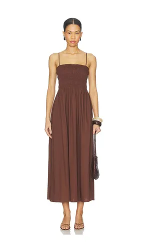 Bianca Shirred Bodice Dress in Chocolate. - size M (also in XS) - PISTOLA - Modalova