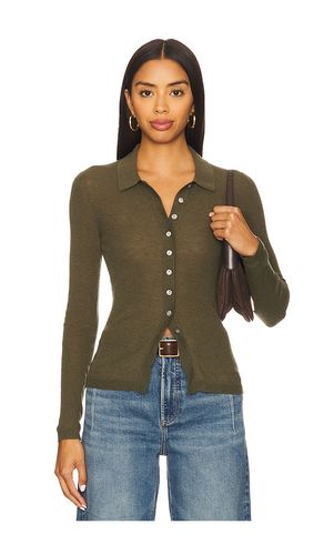 Korey Fitted Rib Cardigan in Army. - size L (also in M, S, XS) - PISTOLA - Modalova