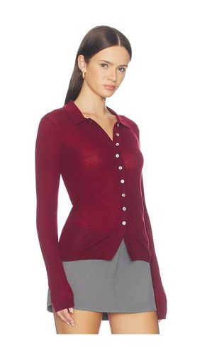 Korey Merino Blend Featherwight Rib Cardigan in Red. - size L (also in M, S, XS) - PISTOLA - Modalova