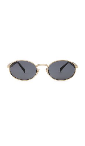 Oval sunglasses in color metallic gold size all - Prada - Modalova