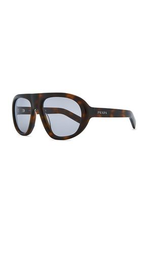 Circular sunglasses in color brown size all - Prada - Modalova
