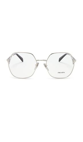 Round Optical Eyeglasses in Metallic - Prada - Modalova