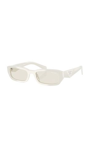 Narrow rectangle sunglasses in color white size all - Prada - Modalova